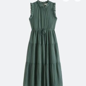 Midi Dress Size M Nine Britton Sheer Green Tiered Sleeveless Dress NWOT